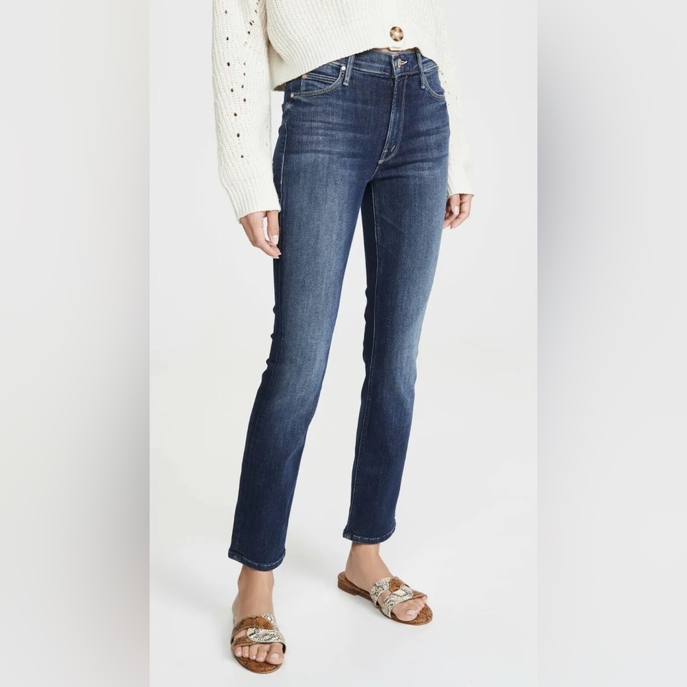 Mother Denim Mid Rise Dazzler Ankle, On the Edge size 25